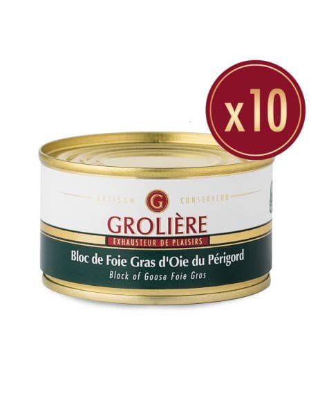 10 Blocs de Foie Gras d'Oie du Périgord 130g